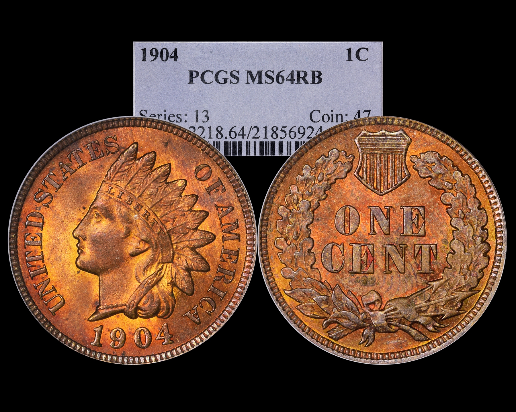 1904 1C Indian Cent PCGS MS64RB - The Penny Lady®