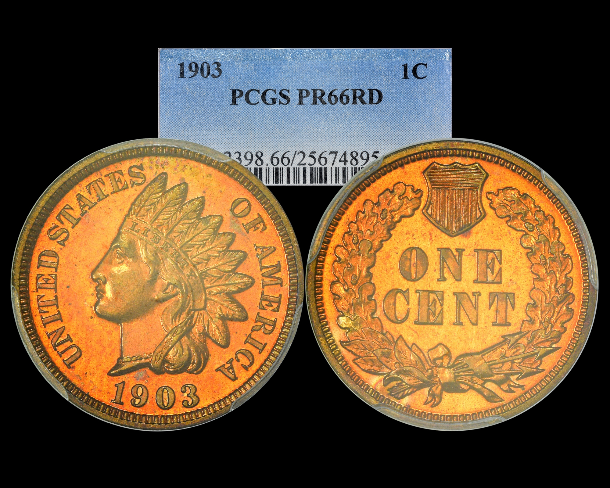 1903 1c Indian Cent Pcgs Pf66rd The Penny Lady®