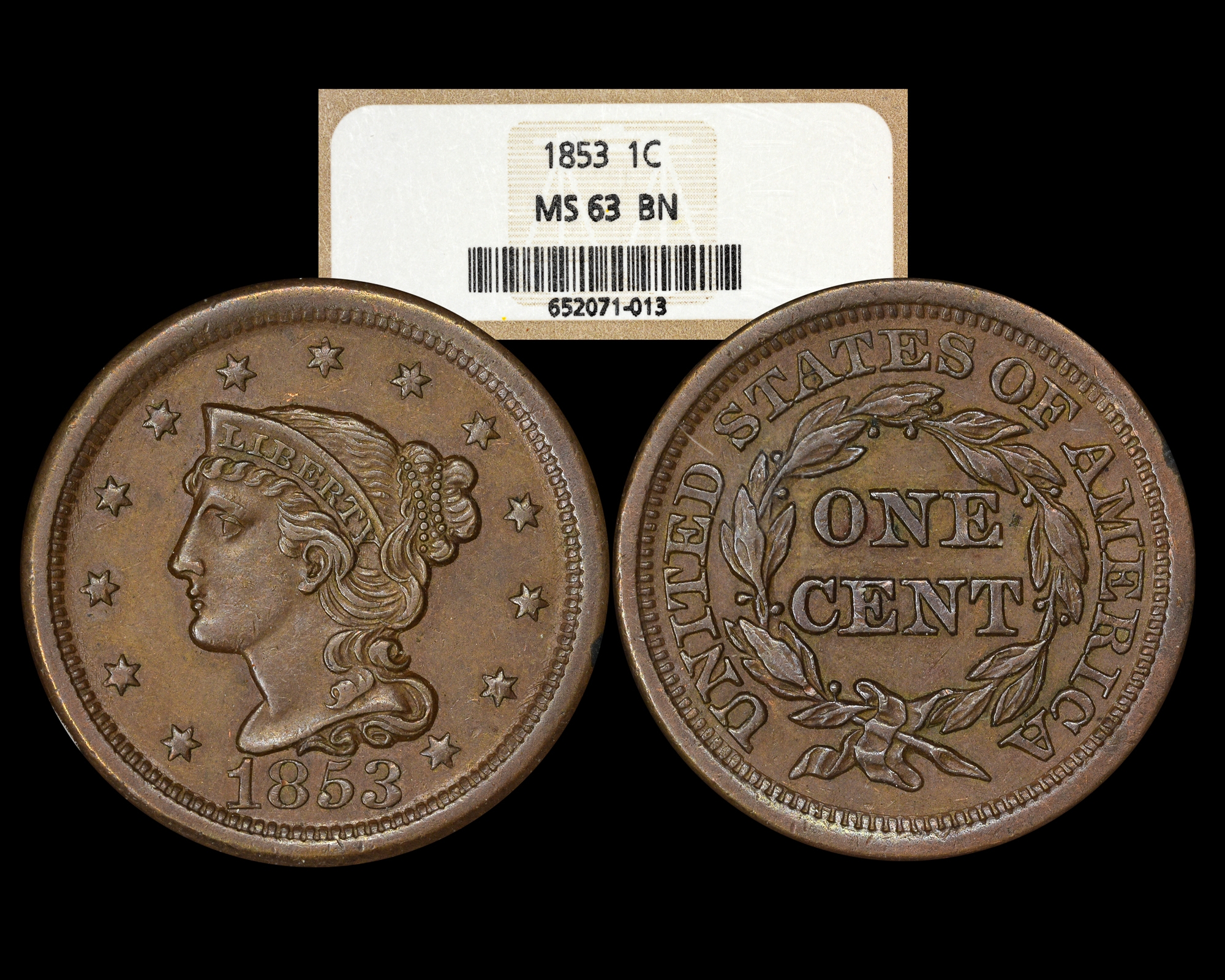 1853 Large Cent Braided Hair Early Date Copper Coin Proof Sets