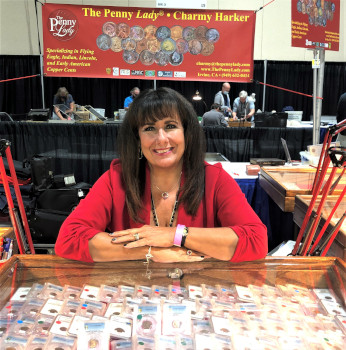 Charmy, The Penny Lady® at a coin show